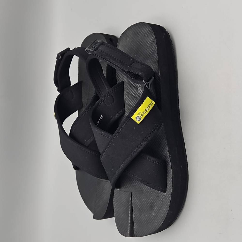 The Healing Sole Black Orthopedic Plantar Fasciitis Sandals Men's 10.5